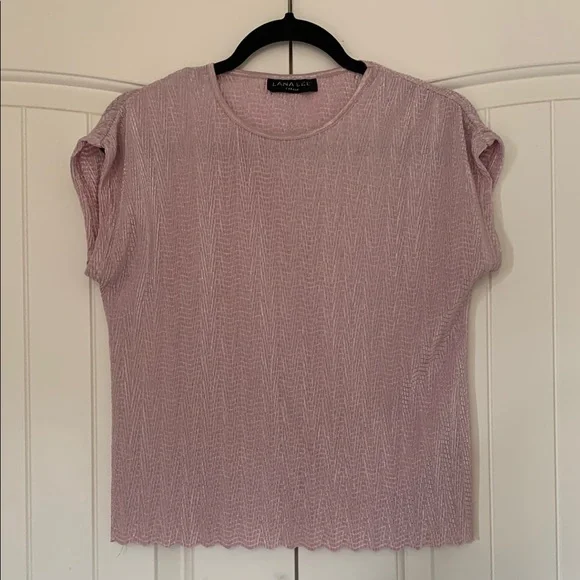 Pink Ribbed Boxy Short Sleeve Tee - Picture 1 of 4